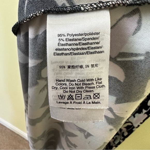 DONNA KARAN SNAP BUTTON FLORAL SLEEVELESS MIDI DRESS IN BLACK/ PINK SIZE LARGE - Picture 7 of 10